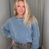 Washed French Terry Relaxed Fit Sweatshirt