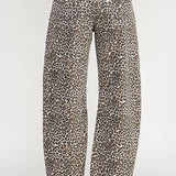 LEOPARD BARREL JEANS