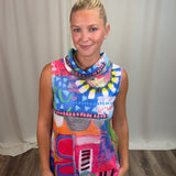 Multi Cowl Neck Knit Top