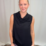 Black Airflow Detail Tank Top
