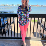 Clear Pink Contemporary Capri