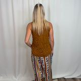 Rust Printed Straight Pants