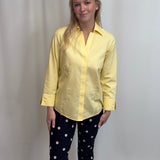 Navy Embroidered Daisy Tulip Hem Capri