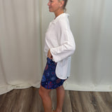 Navy Firework Zip Skort