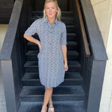 Leopard Collar Button Down Dress