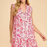 Floral Print Sailor Collar Ruffle Dress