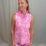 Spring Bouquet Pink V-neck Tank