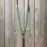 Turq w/Nickel & Leather Tassel