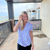 Maze Multi Short Sleeve Collar Top