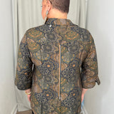 Green Printed Zip Back Shirt