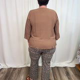 Khaki Micro Dot 28" Straight Ankle Pant