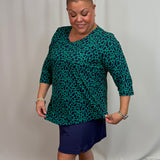 Giraffe Emerald Navy Asym Top