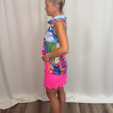 Clear Pink Scallop Skort