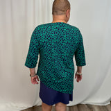Giraffe Emerald Navy Asym Top