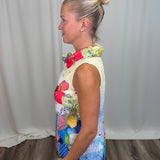 Floral Cowl Neck Knit Top