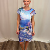 Lavender Knit Cap Sleeve Dress