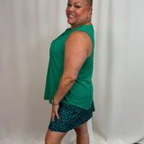 Emerald SlvLess Keyhole Top