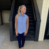 Navy Pull on Ankle Pant