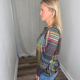 Teal Multi Crew Neck Top
