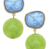 Ophelia Marbled Resin Drop Earrings