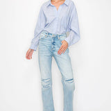 PLUS - HIGH RISE STRAIGHT JEANS: 16 (32)