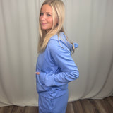 Clear Periwinkle Half Zip Hoodie