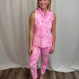 Pink Spring Bouquet Capri Leggings