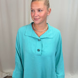 Turquoise Airflow Collar Tunic