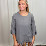 Grey Solid Airflow Top