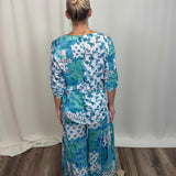 Aqua Crinkle Palazzo Pant