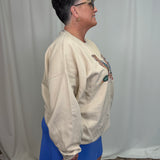 Duck Faux Rhinestone Tan Sweatshirt