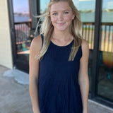 Navy Crushed Tank Top