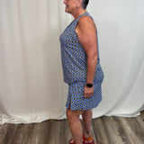 Geo Diamond Sapphire Zip Skort