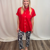 Black & White Floral 25" Kick Flair Pant