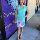 Multi Color Filigree Zip Skort