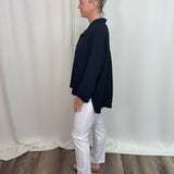 White 28" Slim Ankle Crop Pant