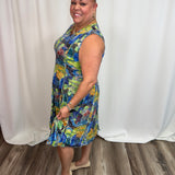 Green Crinkle Stitch Tank Dress
