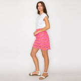 Pink Daisy Lace Mini Skirt