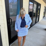 Blue & White Scallop Skort