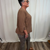 Khaki Micro Dot 28" Straight Ankle Pant