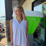White V-Neck Tank