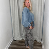 LEOPARD BARREL JEANS
