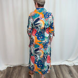 Coastal Teal Painted Shirt Dress