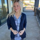 Navy Solid Cardigan