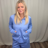 Clear Periwinkle Half Zip Hoodie