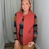 Rust Solid Zip Vest