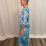 Aqua Crinkle Palazzo Pant