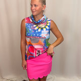 Clear Pink Scallop Skort
