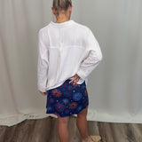 Navy Firework Zip Skort