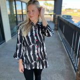 Black Zipper Back Shirt